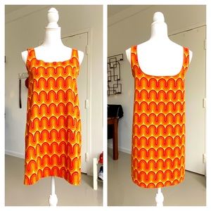 Zara 60s Style Dress in Vivid Orange Size Medium